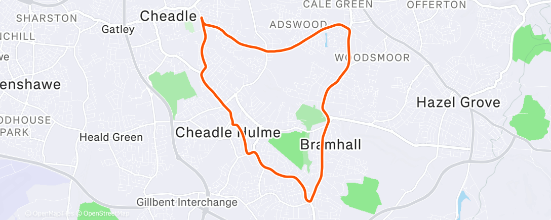 Map of the activity, 60mins easy(ish)