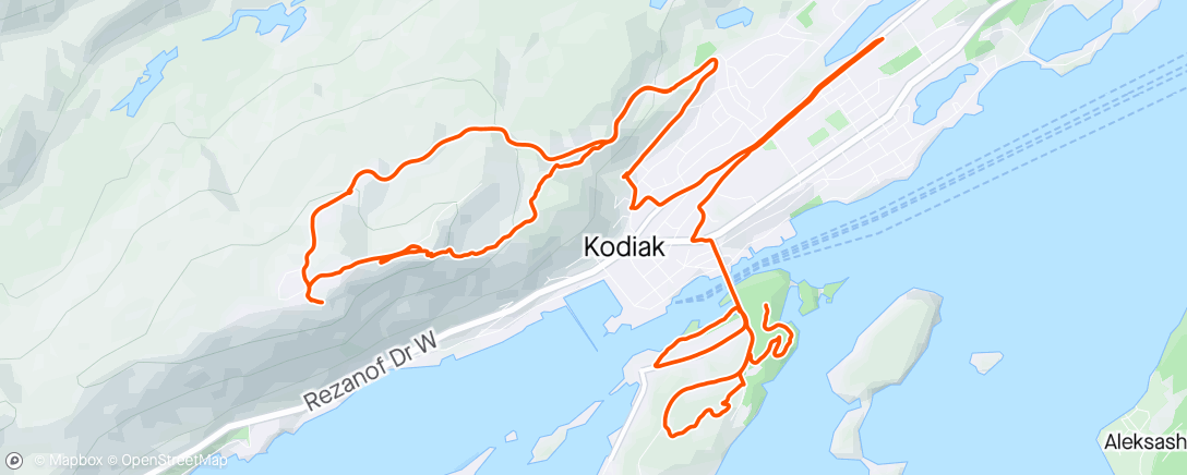 Mapa de la actividad, First ride in kodiak