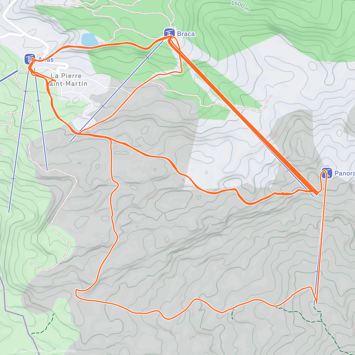 Map of the activity, Skiing with the family!