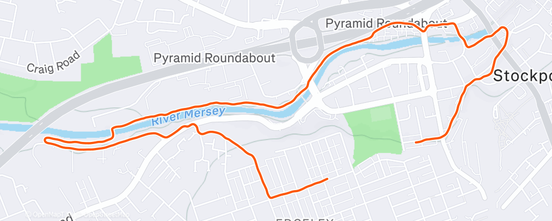 Map of the activity, Afternoon Run