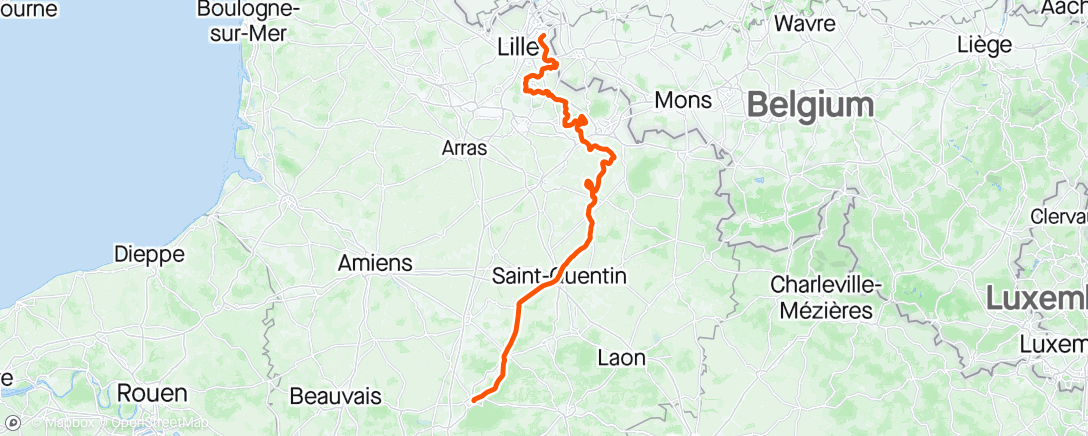 Map of the activity, Paris Roubaix