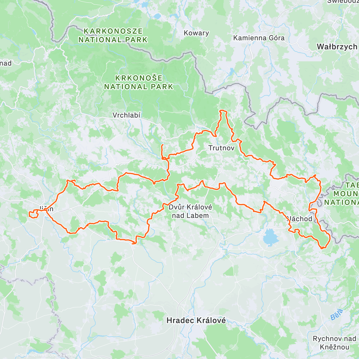 Map of the activity, Vrchařská koruna Sudet