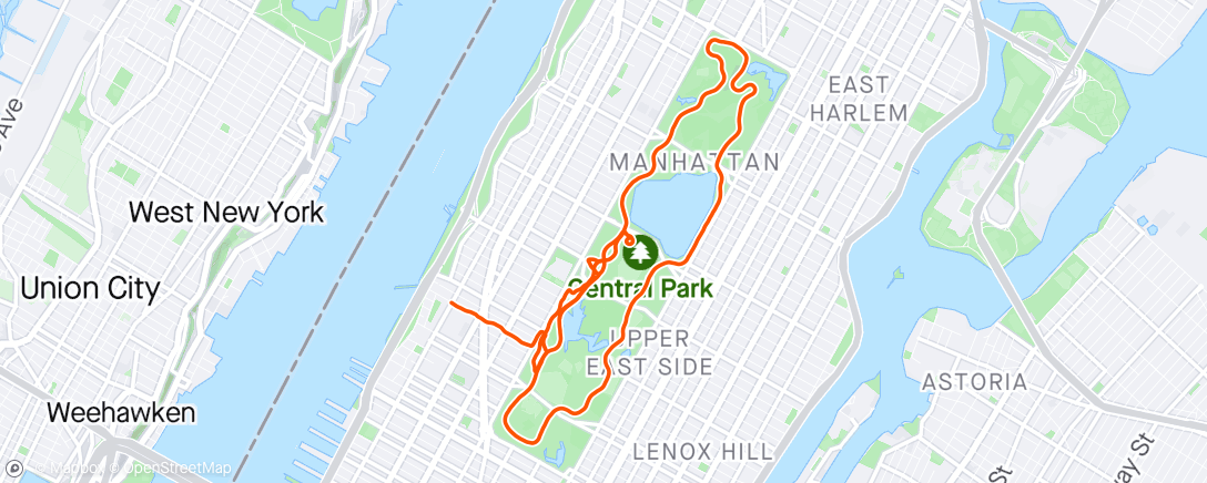 Map of the activity, Afternoon Run