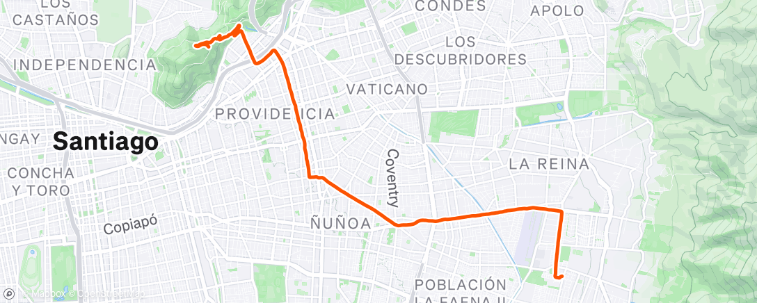 Map of the activity, Evening Ride