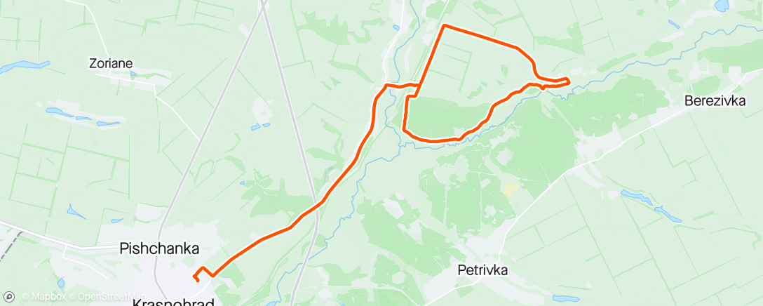 Map of the activity, Заезд на электровелосипеде (вечер)