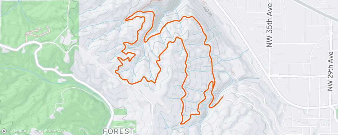 Map of the activity, Evening Trail Run