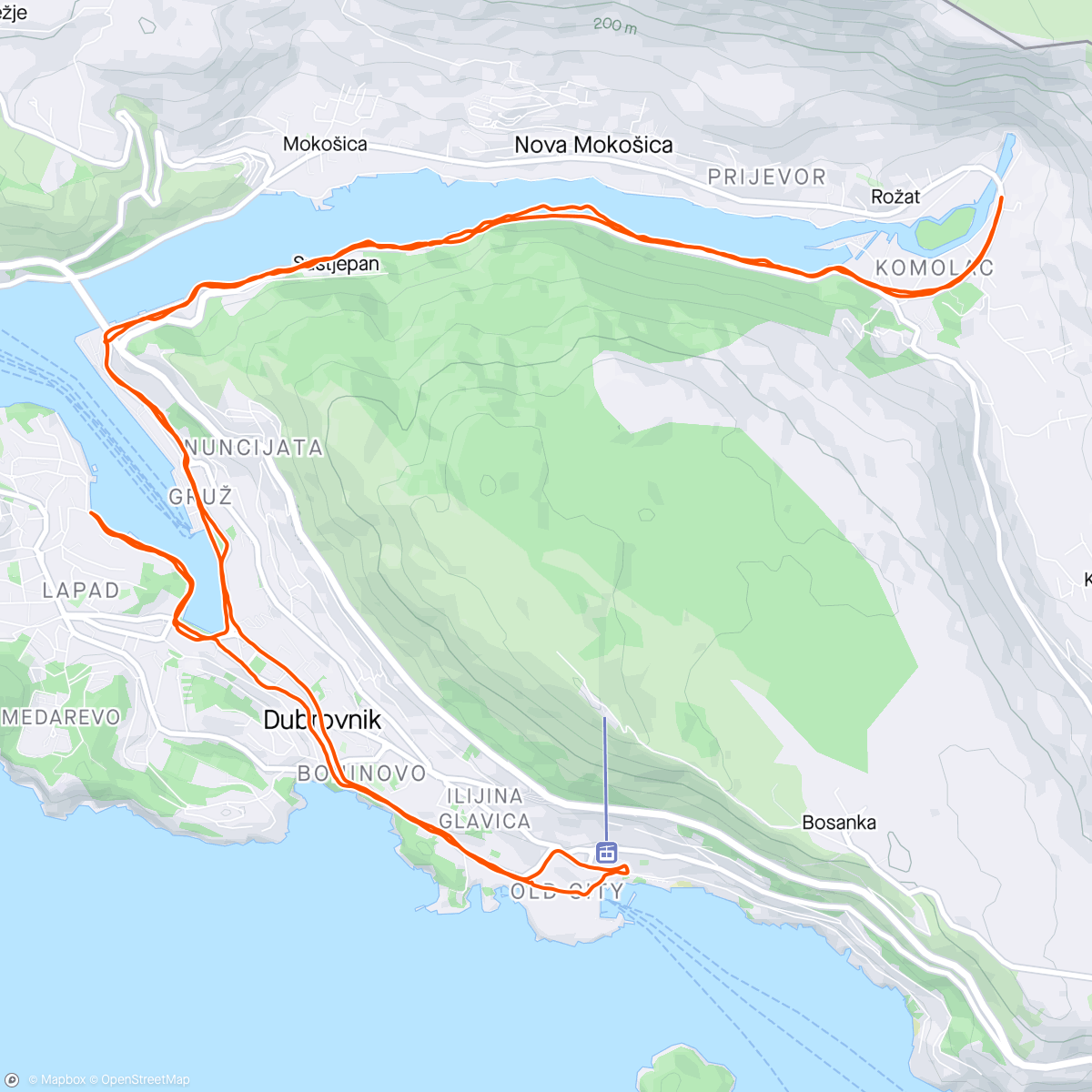 Kaart van de activiteit “Dubrovnik - polumaraton
8. mjesto ukupno”