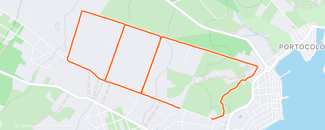 Map of the activity, Carrera por la tarde