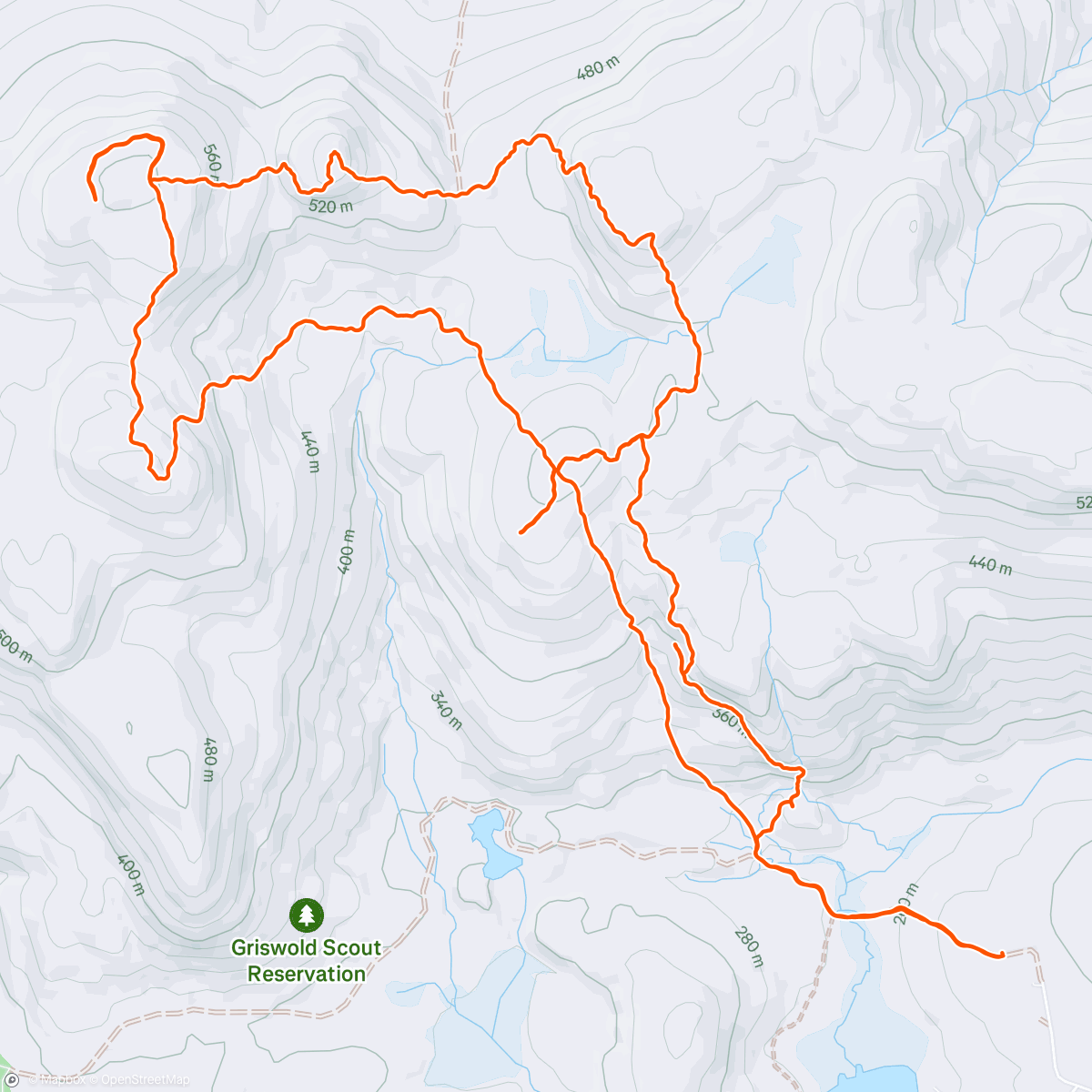 Map of the activity, Belknaps