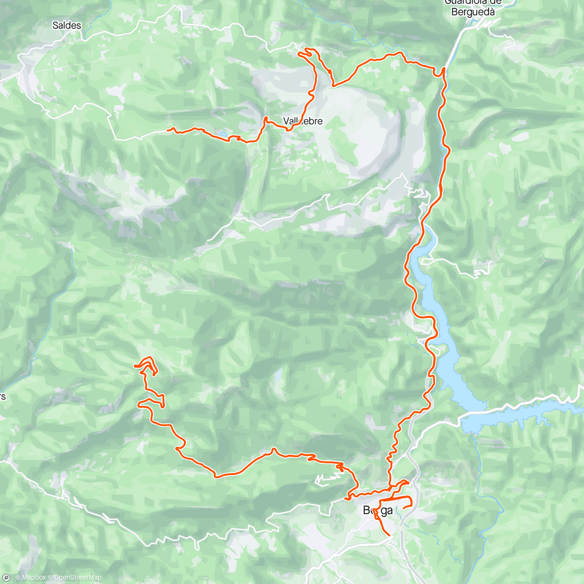 Map of the activity, Berga/Coll de Pradell/Rasos de Paguera
