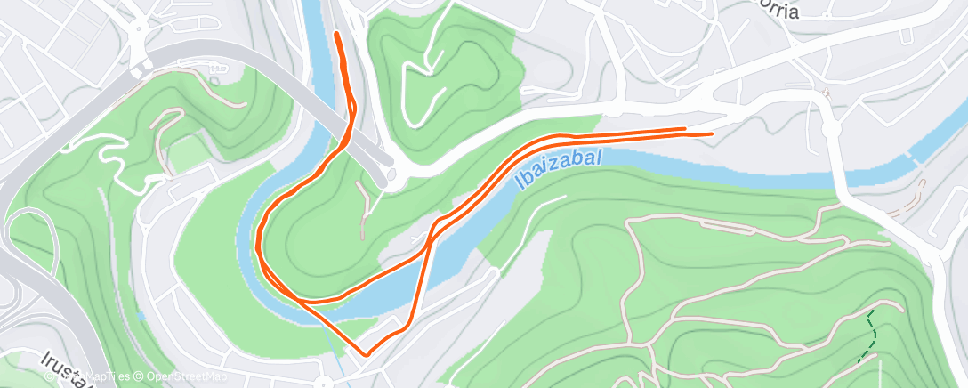 Map of the activity, Carrera por la tarde