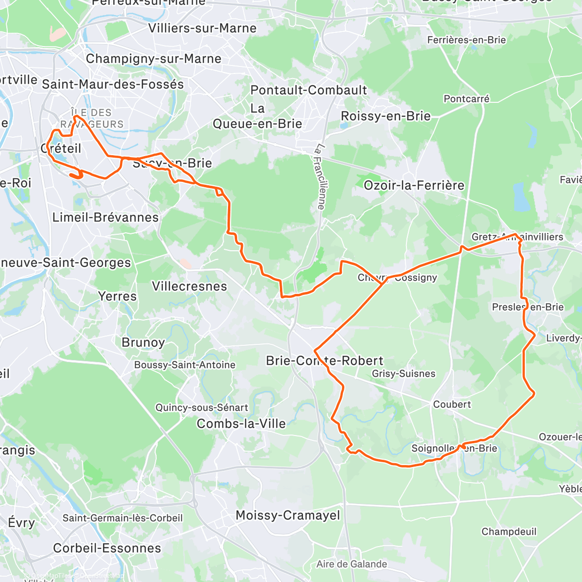 Карта физической активности (Afternoon Ride)