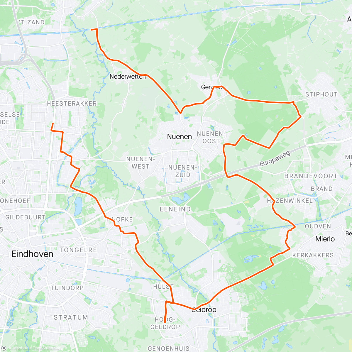 Map of the activity, Vlaggers in de Ronde van Geldrop aanmoedigen