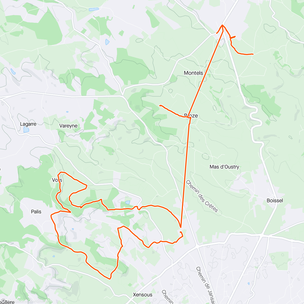 Map of the activity, Randonnée Balisage Trail des vignobles 2e partie