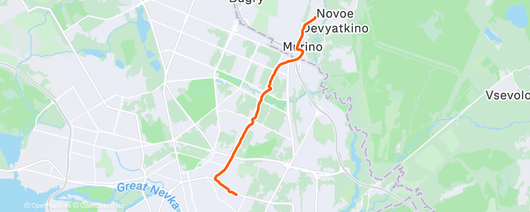 Map of the activity, Утренний забег