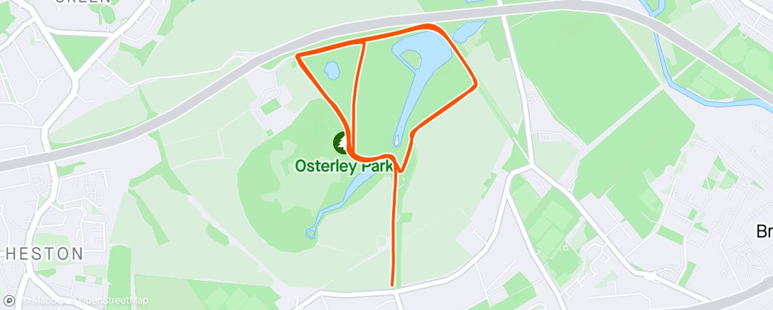 Map of the activity, Osterley Parkrun