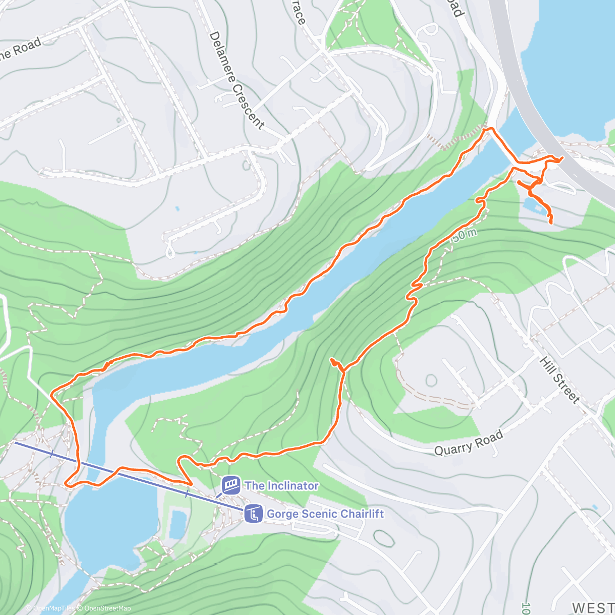 Map of the activity, Cataract gorge
