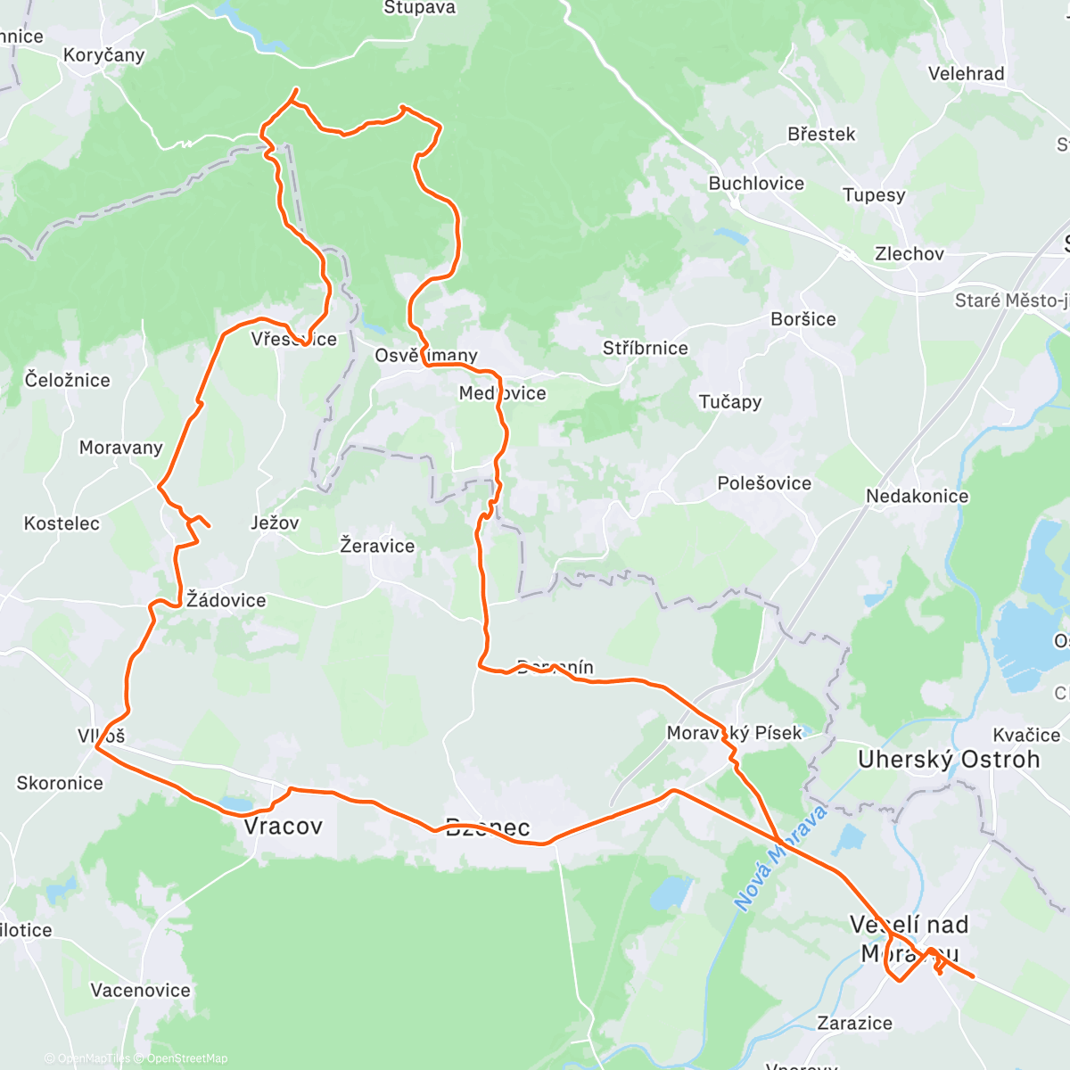 Карта физической активности (Gravel Chřiby ve skluzu)