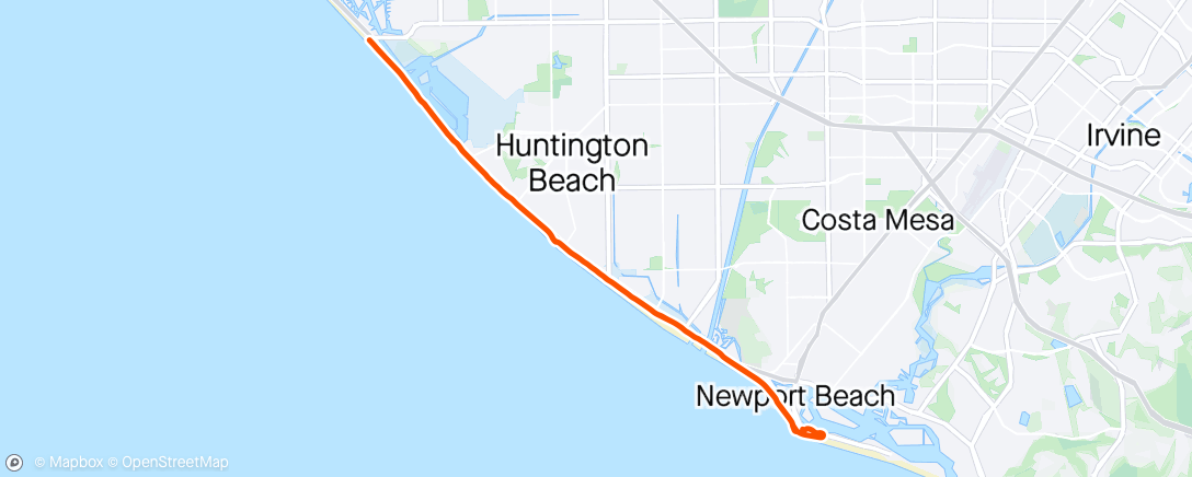Mappa dell'attività Cycling Newport & Huntington Beaches