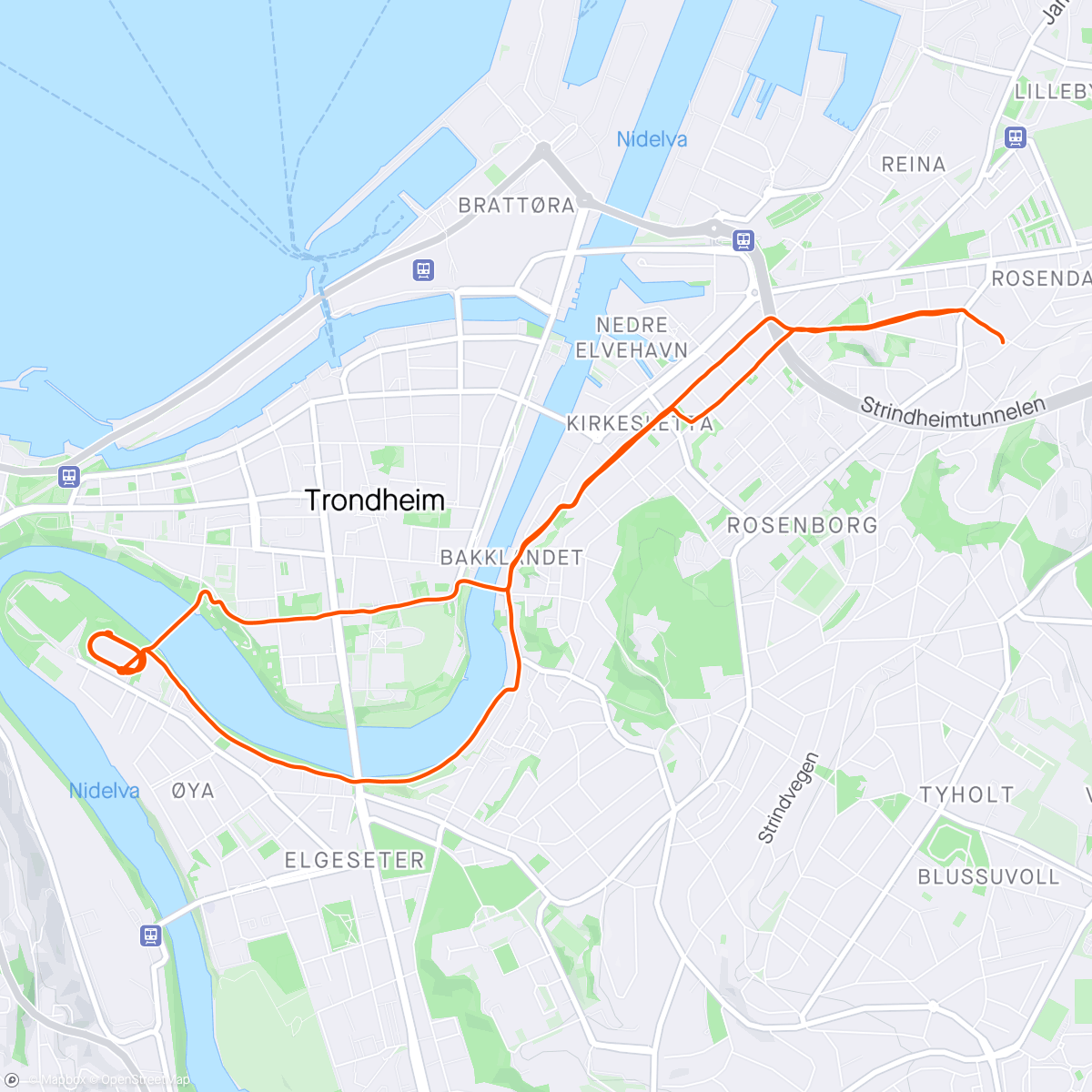 Map of the activity, VL-økt TOSK 16km
