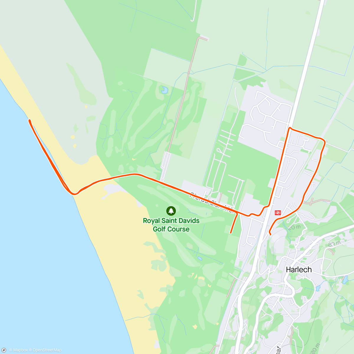 Map of the activity, Harlech Sprint Triathlon - Run