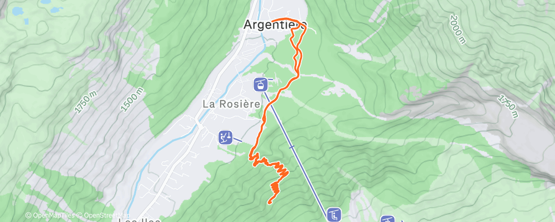 Map of the activity, Trail dans l'après-midi