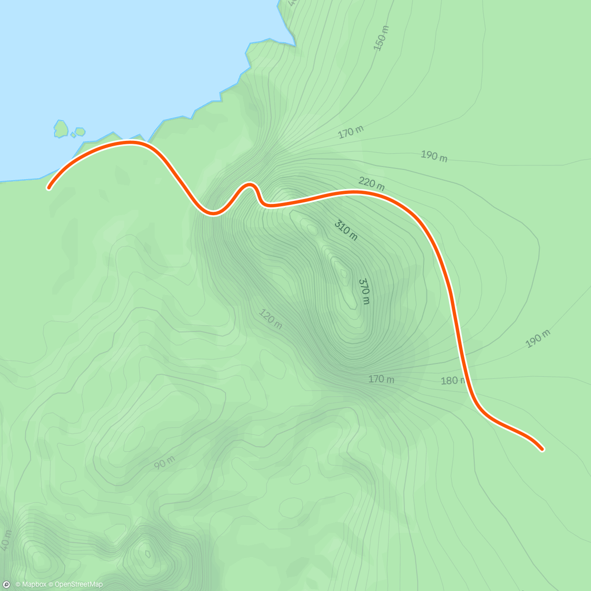 Map of the activity, Zwift - FTP Ramp Test on Flat Route in Watopia