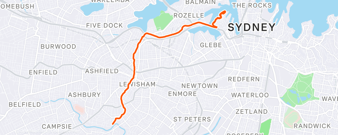 Map of the activity, Morning Run