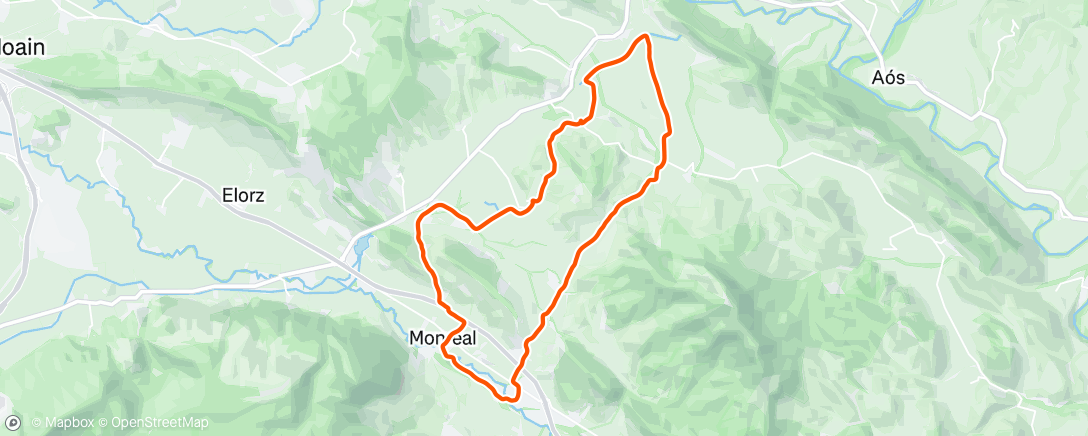 Map of the activity, Bicicleta de montaña por la tarde