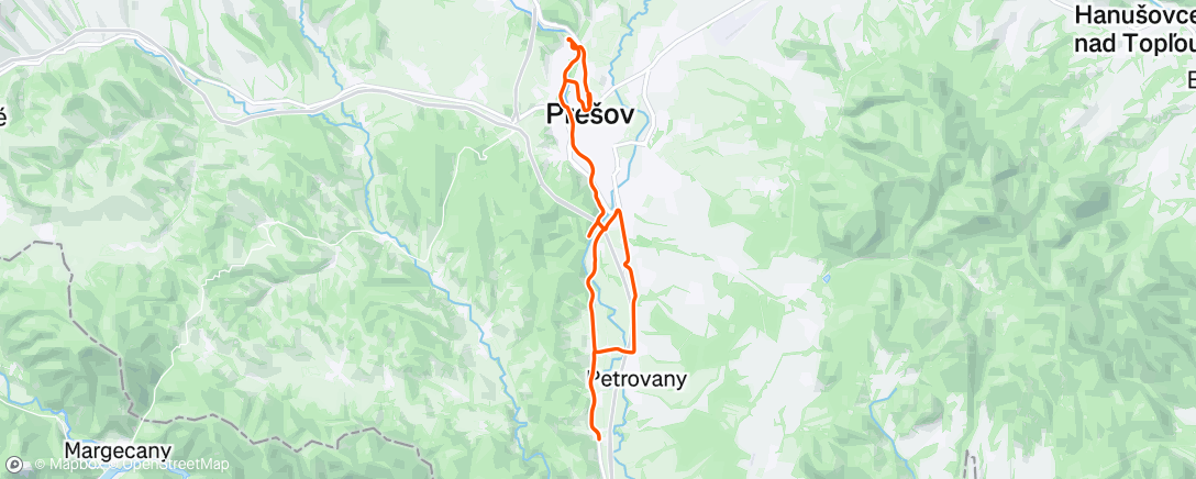 Map of the activity, Po-Petrovany-Drienovská-Po