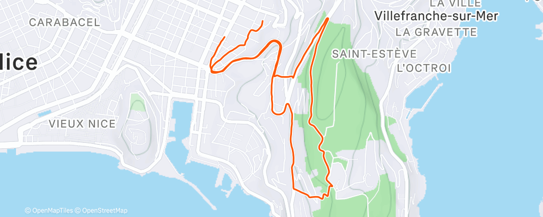 Map of the activity, Course à pied le matin