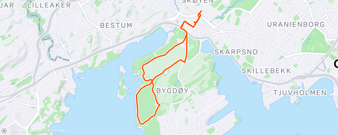 Map of the activity, Livets første sykkeltur👶☀️