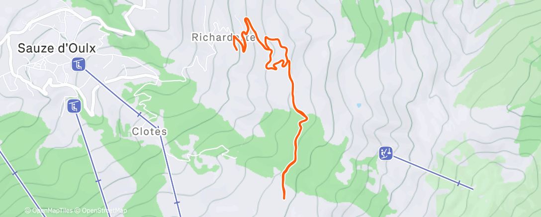 Map of the activity, Alpe Gaggere