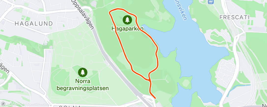 Map of the activity, Haga parkrun