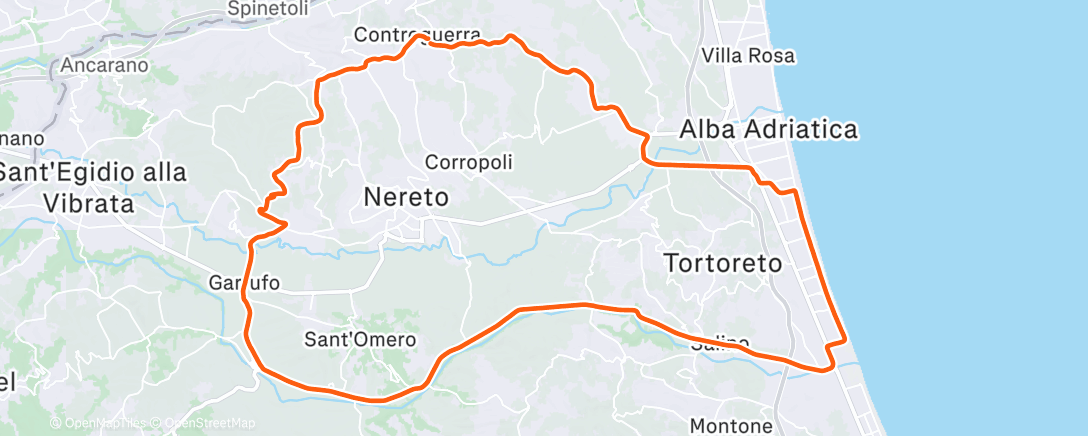 Map of the activity, Pedalata mattutina