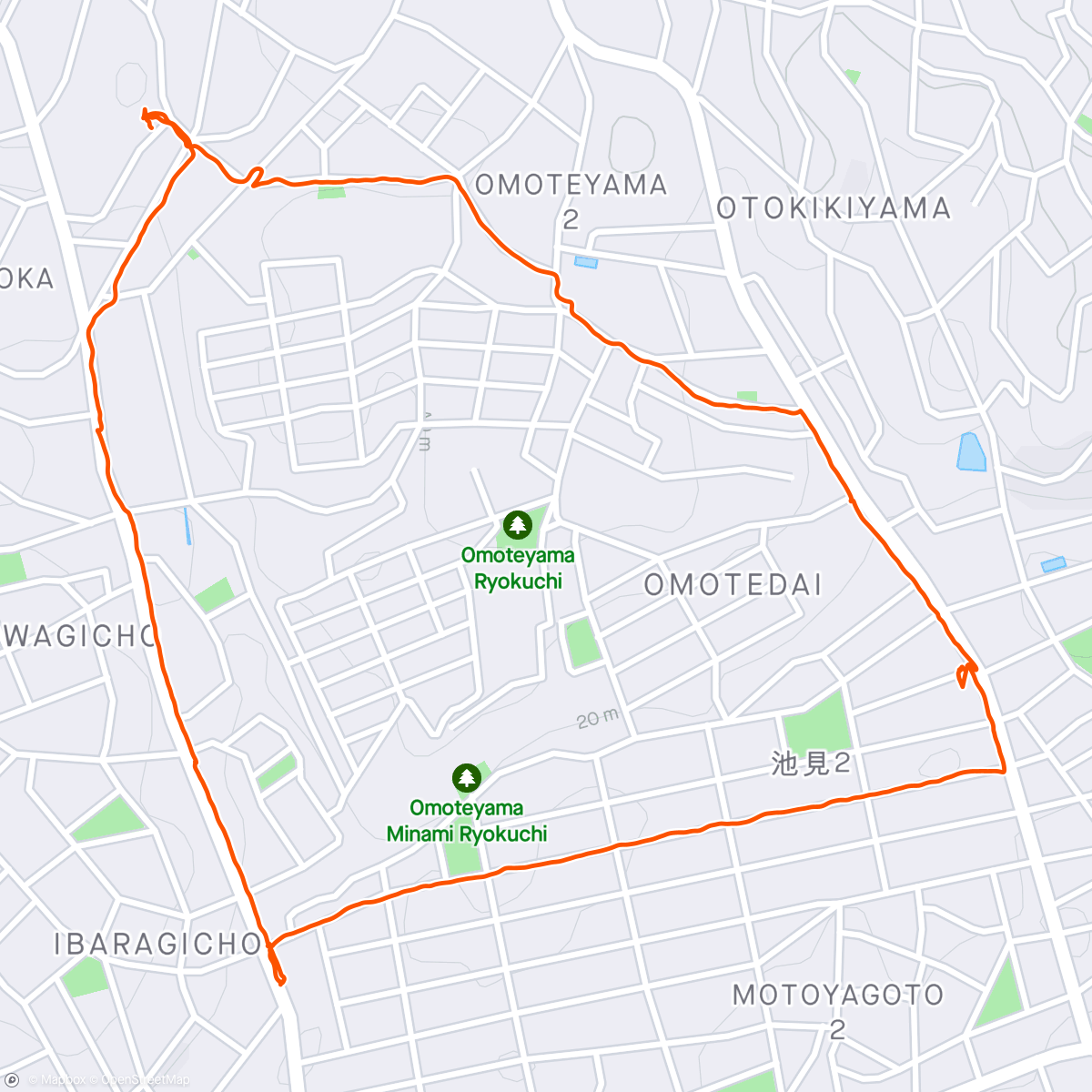Map of the activity, Walked to Cafe Leo and then Moana Place