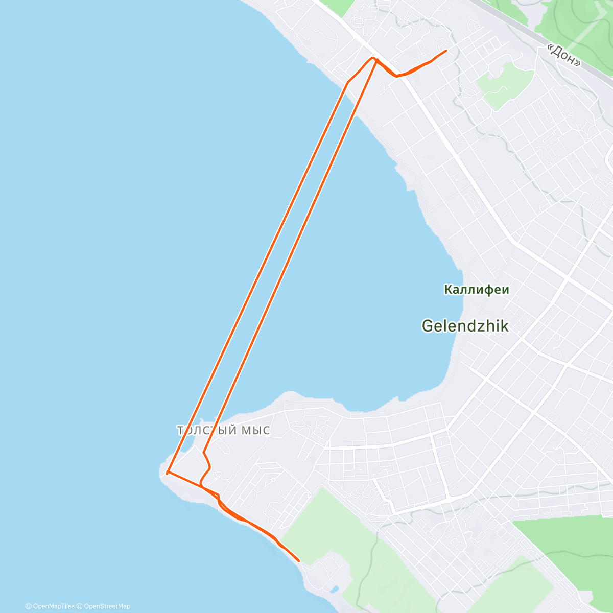 Map of the activity, Геледжик Longrun