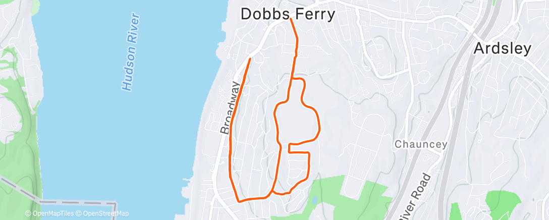 Map of the activity, Evening Run