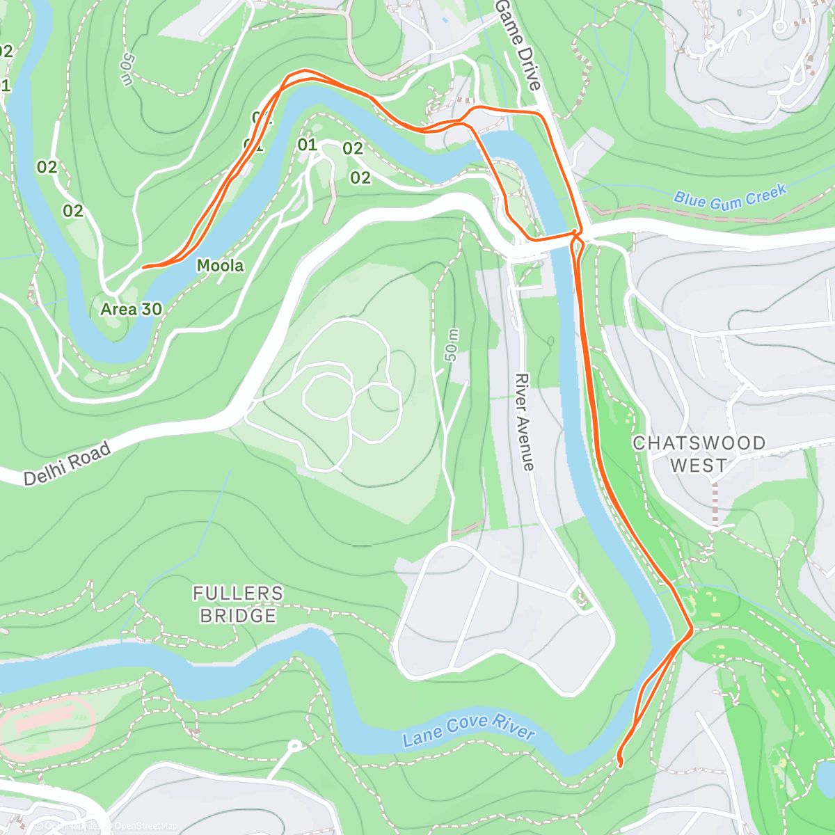 Map of the activity, Morning Run