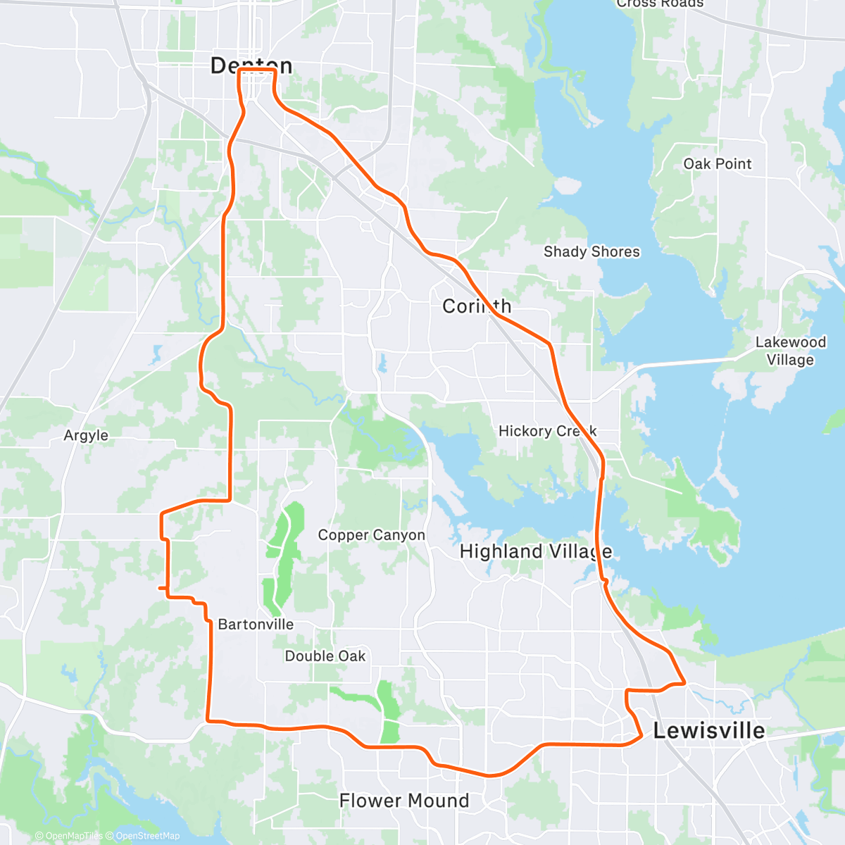 Map of the activity, Denton Loop