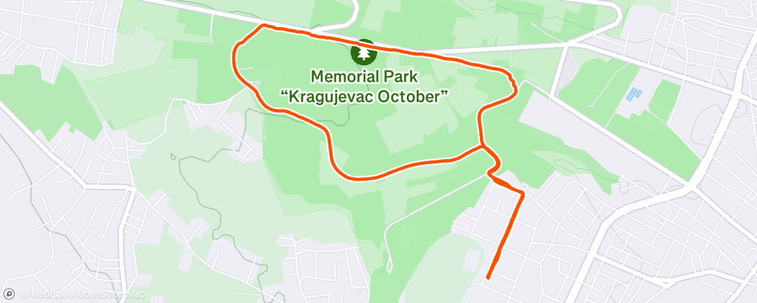 Map of the activity, Afternoon Run