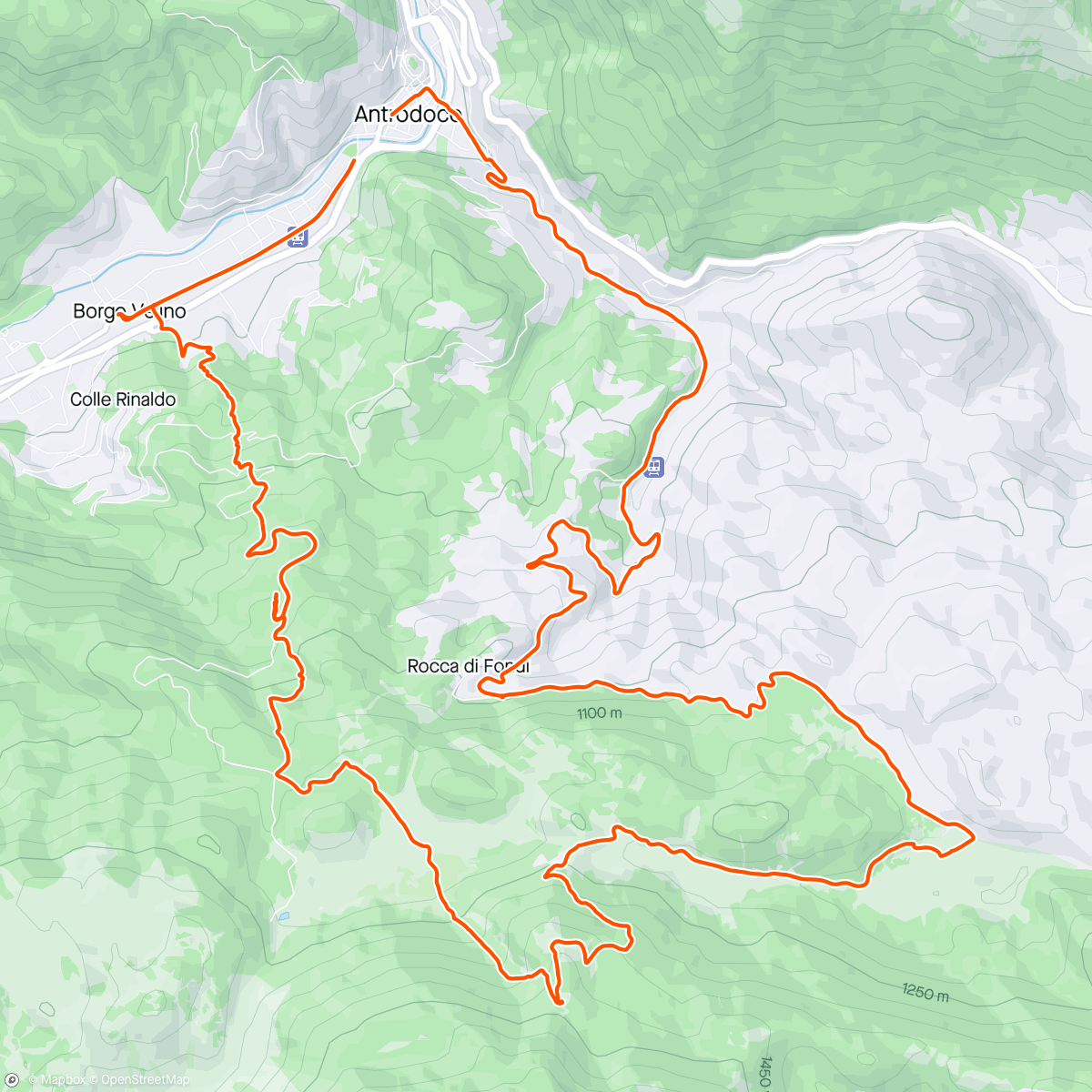 Map of the activity, Giretto AM Monte Nuria