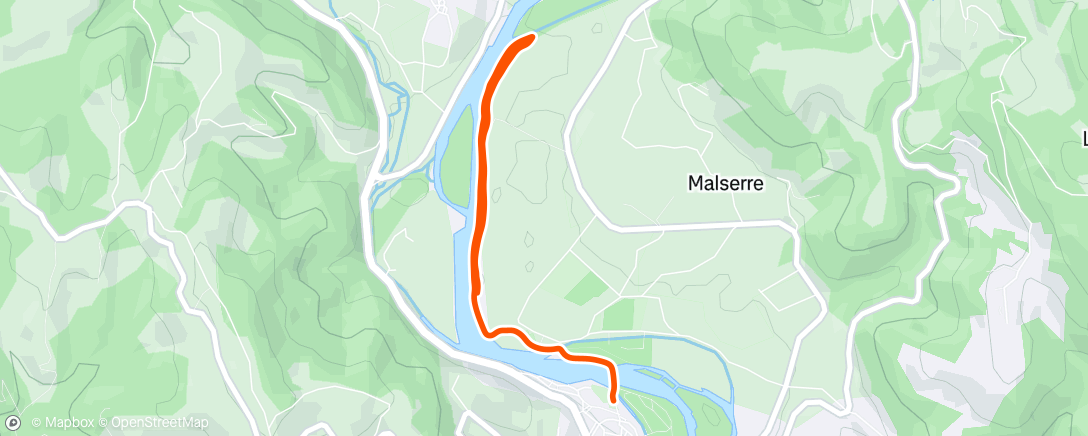 Map of the activity, Evening Run