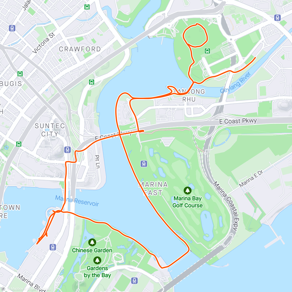 Map of the activity, Evening Run inside MBS