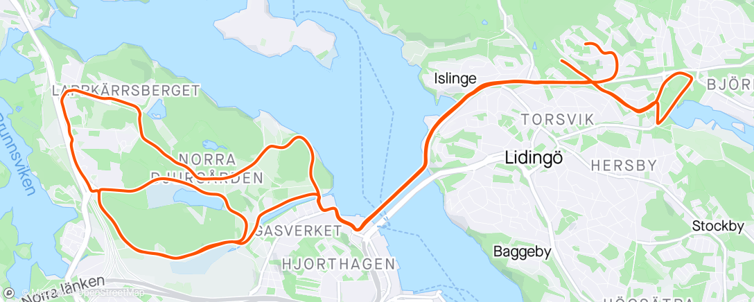 Map of the activity, Långpass