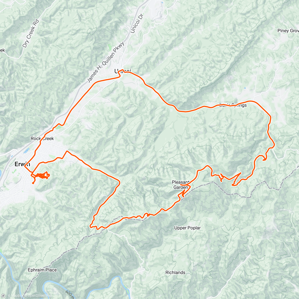 Map of the activity, That was a long climb