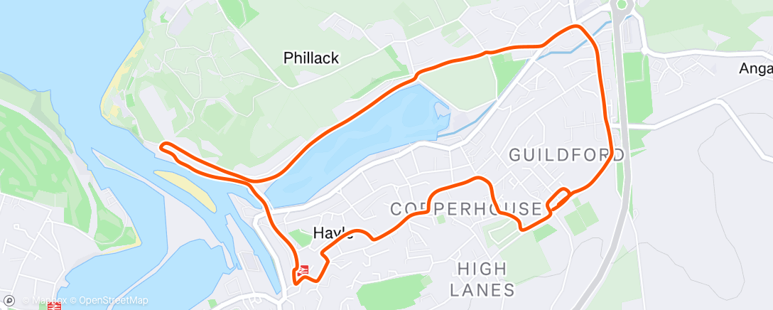Map of the activity, Afternoon Run