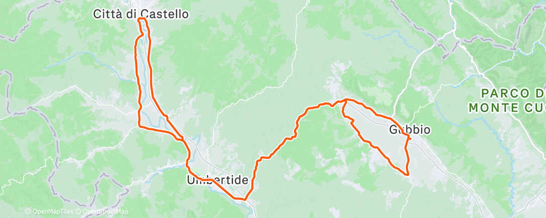 Map of the activity, Giro di Città di Castello