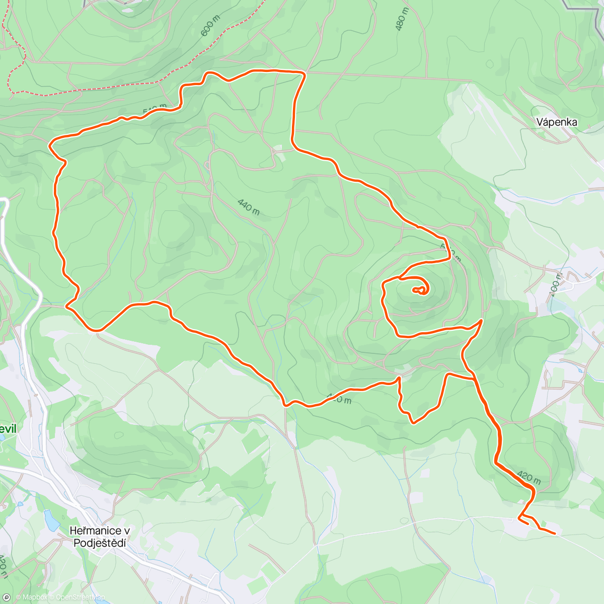 Map of the activity, Evening 🐺 Trail Run