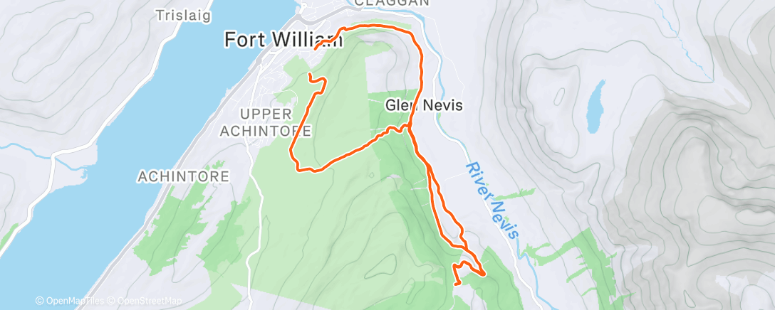 Map of the activity, Afternoon Trail Run